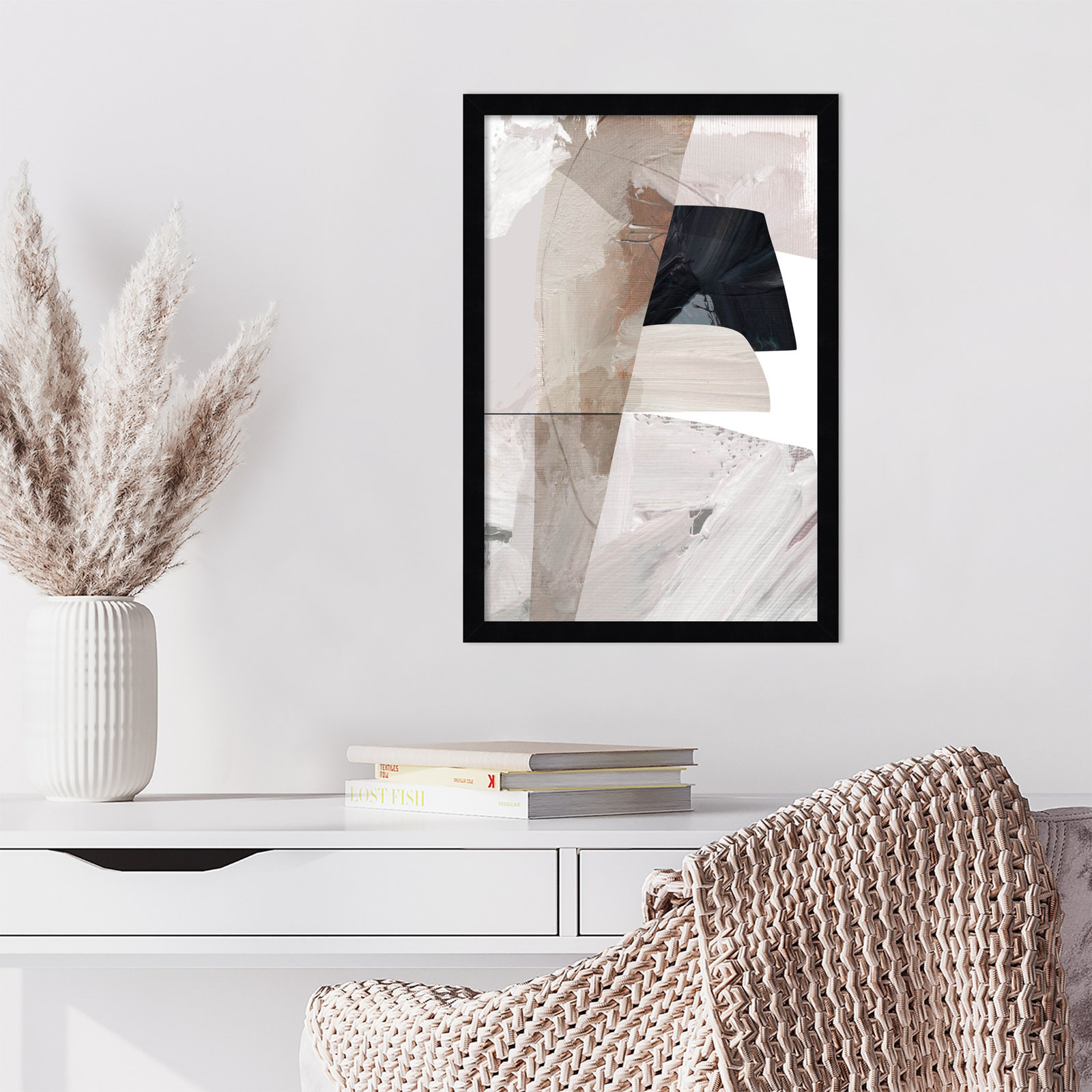 Caves by Dan Hobday Wood Framed Wall Art Print, Black, 21" H x 15" W