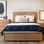 Jai Rubberwood Panel Bed, Natural, Queen