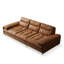 Canapé brun modulaire en similicuir-1200058378