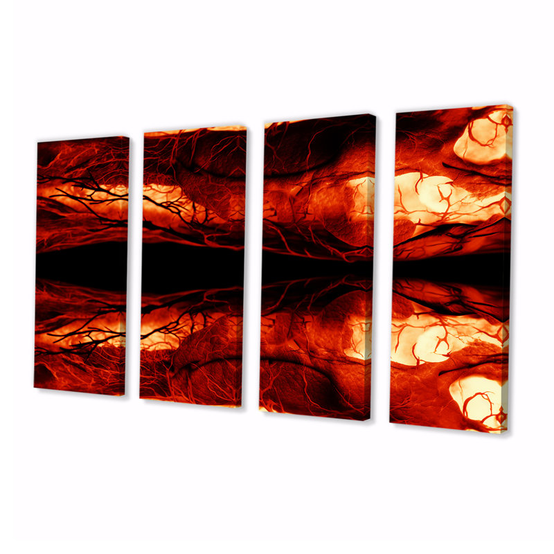 «From The Inside Out», art mural abstrait pour le salon, 4 pièces, H 28 po x l 48 po