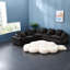 Canapé d'angle surdimensionné en boucle noire, canapé modulaire moderne 5 places en forme de L pour la maison-303104738