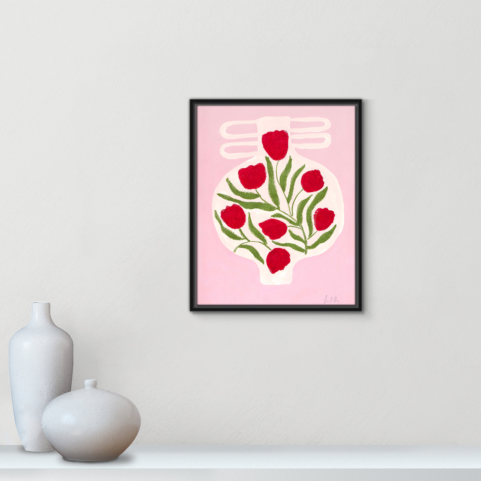 Vase No. 02 Print by Camilla Bergqvist, 21.5" H x 17.5" W, Black