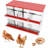 Erasmus Two-Tier Chicken Nesting Boxes,6 Compartment Nesting Boxes for Chickens, Galvanized Steel Chicken Laying Boxes with Lid Cover