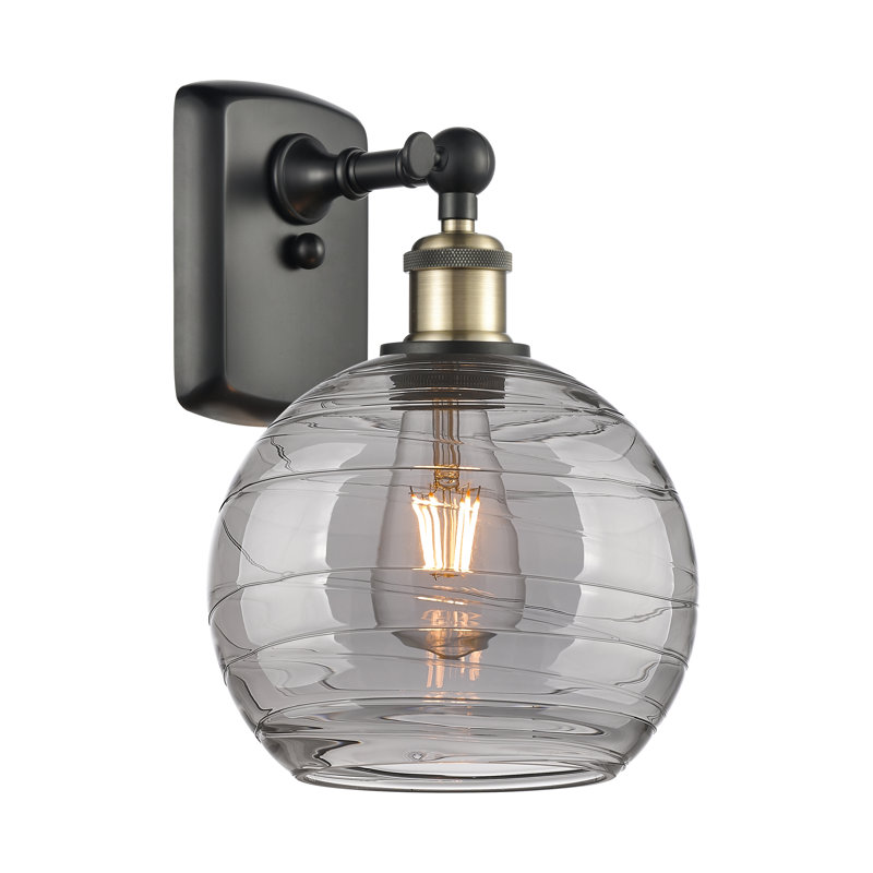 Metter 1 - Light Single Globe Pendant 8SM, Black Antique Brass