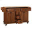 Îlot de cuisine roulant avec plateau en bois manufacturé Makhel-487299106