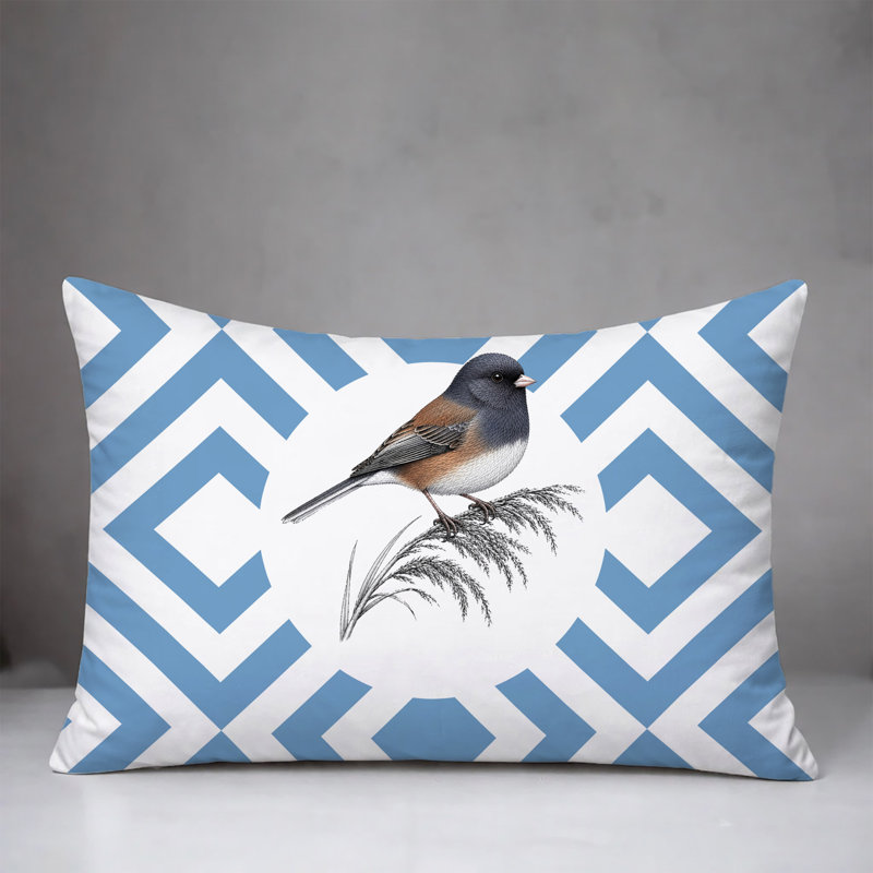 Coussin intérieur / extérieur Junco, 20 po x 14 po, Bleu