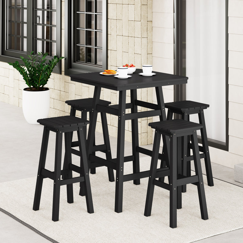 Laguna 5-Piece Square Bar Set, Black
