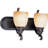 Rainier 2-Light Indoor Foundry Bronze Bath or Vanity Wall Mount with Sandstone Glass Bell Shades