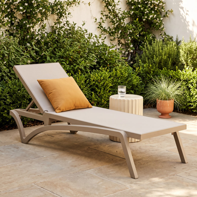 Estes 76" Long Reclining Chaise, Taupe