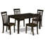 Ensemble de table de cuisine 5 pièces pour 4 personnes comprenant une table de salle à manger rectangulaire et 4 chaises de salle à manger en tissu de lin, 36 x 60 pouces, cappuccino-1407979496-1407979497