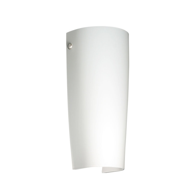 Plafonnier encastré 1 lumière Sasha II, Nickel poli, Opale matte, DEL
