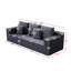 Black Corduroy Modular Cloud Couch, 3 - Seat, Cup Holders, No Assembly, For Movie Nights Adaptable To Various Configurations, Oversized Deep Assembly
