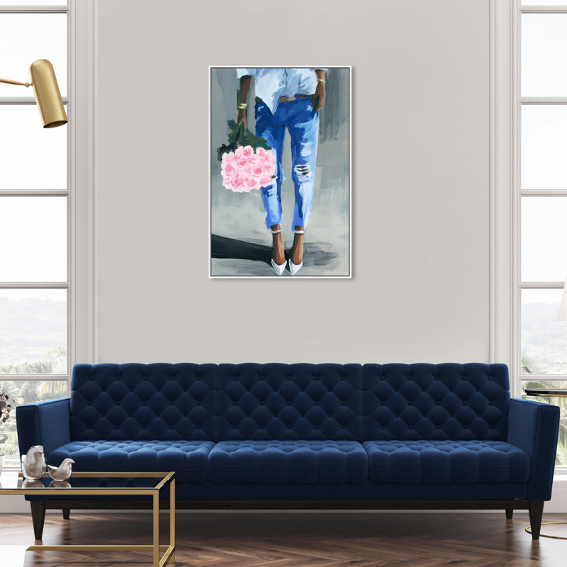 «Me and My Bouquet», reproduction d'impression, H 24 po x l 36 po, Cadre blanc