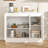 Buffet Cabinet With Storage, Coffee Bar Cabinet With 3 Doors And Adjustable Shelf, Modern Kitchen Buffet Sideboard For Living Room, Kitchen, White-654591179