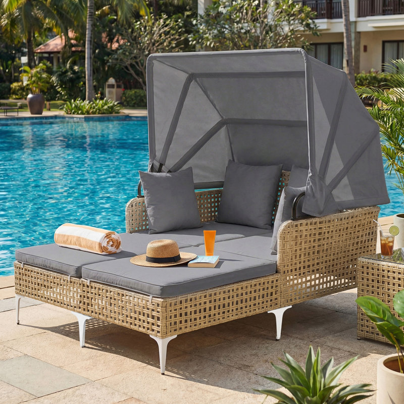 165cm Long Double Chaise, Grey