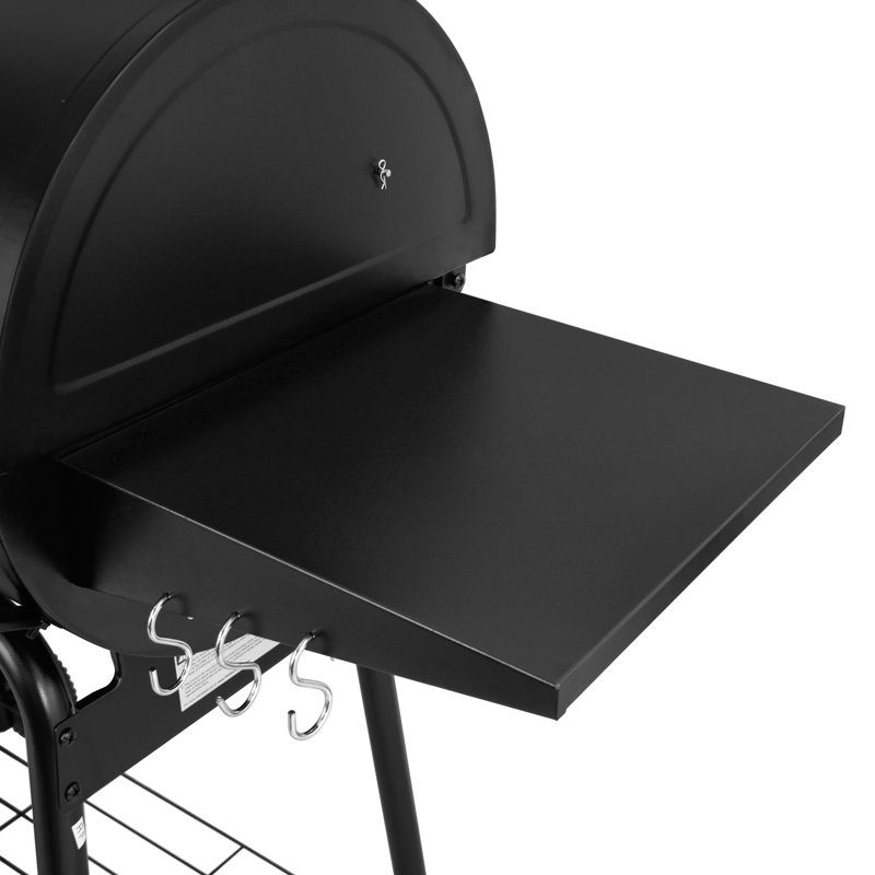 Barbecue au charbon en forme de baril avec fumoir, table d'appoint et couvercle Royal Gourmet