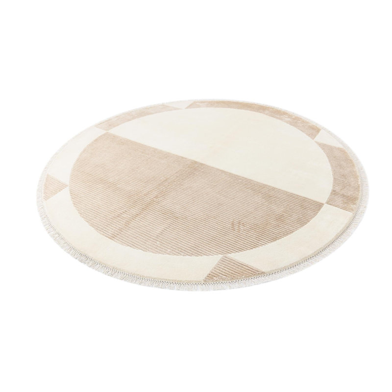 Tapis rond rond beige