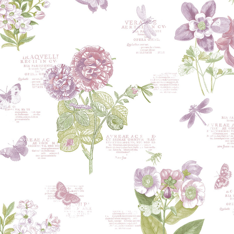 Rouleau de papier peint L 32,7 pi x l 20,5 po McKeesport, Vert rose / blanc