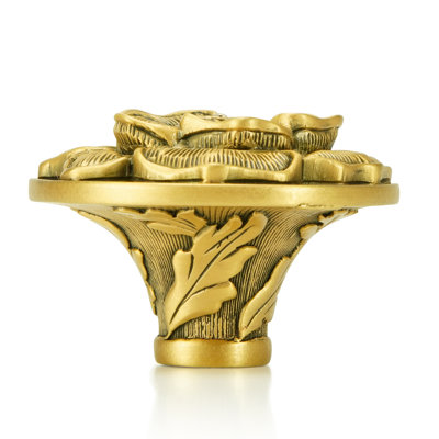 FLORAL VIEW KNOB; CLEAR CRYSTAL