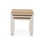 Ensemble de 3 tables d'appoint robustes PERA, table basse moderne et empilable pour salon, chambre à coucher, bureau, structure en acier, brun rustique et blanc cassé PERA