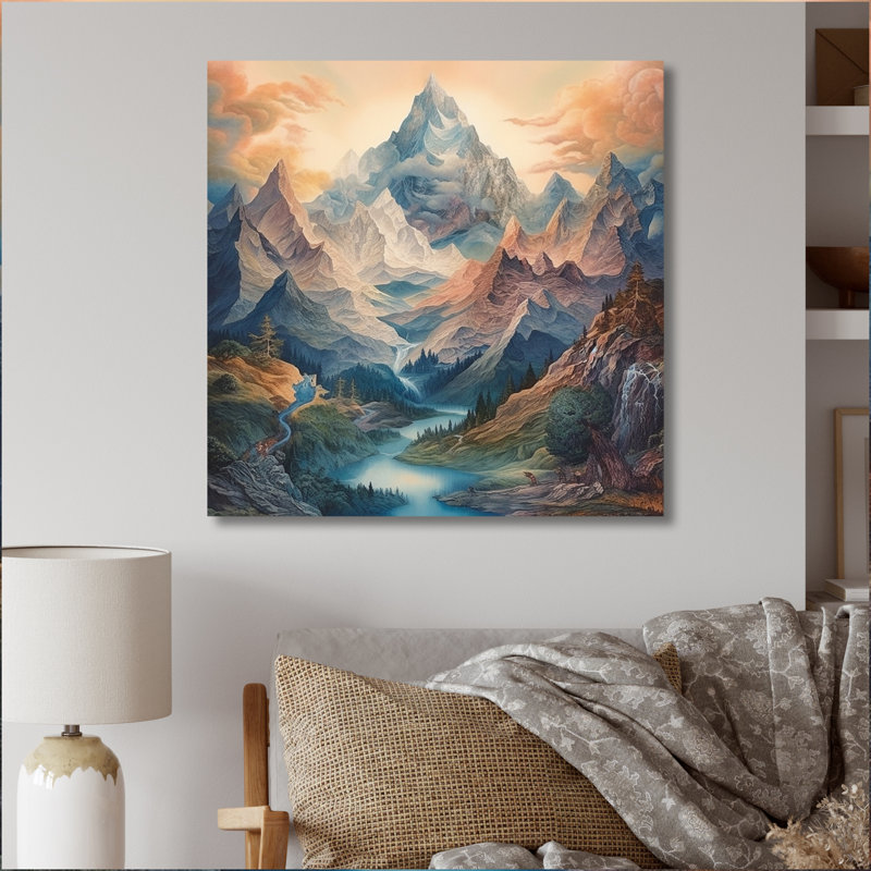 «Mystical Glorious Mountain», impression sur toile encadrée, H 24 po x l 24 po, Toile tendue