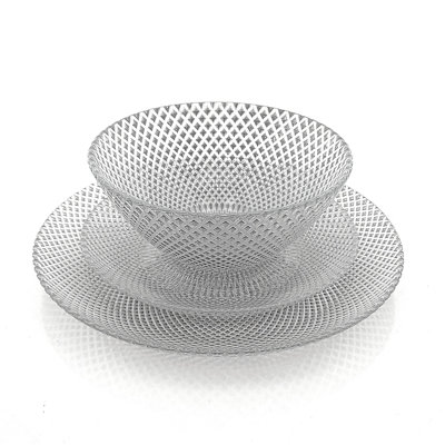 Service de table en verre doré de 12 pièces Marquis Argent