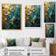 Abstrait bleu sarcelle or calcaire cristallin - marbre, art mural-1259855383-1259855376