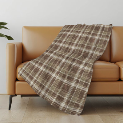 Addison Machine Washable Sherpa Plaid Throw Blanket