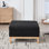 Repose-pieds de rangement avec base en bois de 33,86 po avec table basse à couvercle réversible, repose-pieds carré et pieds en bois d'hévéa pour le salon, l'entrée, la chambre à coucher et le bureau.