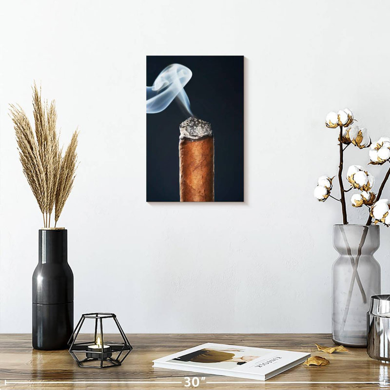 Senne Burning Cigar Up Close, 45" H x 30" W