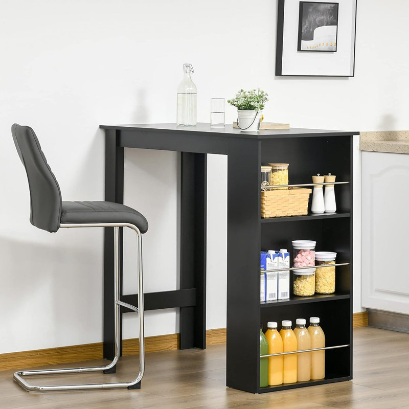 Karmina Rectangular Outdoor Bar Table, Black