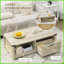 Table basse rustique en chêne pâle avec tiroir & amp; Tablette ouverte pour le salon-682328575