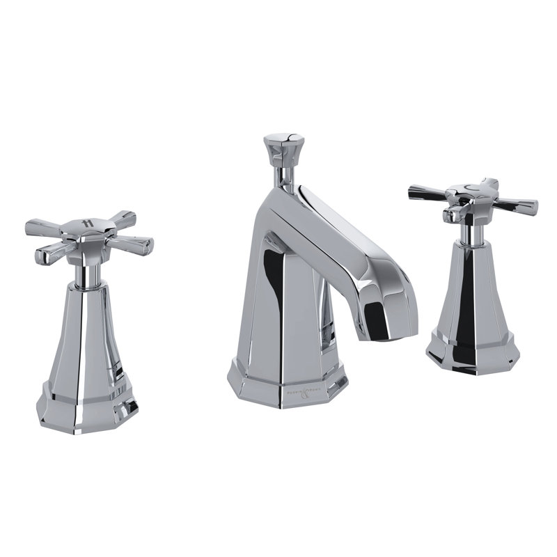 Polished Nickel Brass Widespread Bathroom Faucet with Drain Assembly