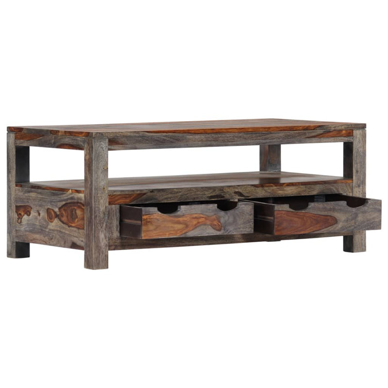 Nena Solid Wood Four Leg Coffee Table with Storage