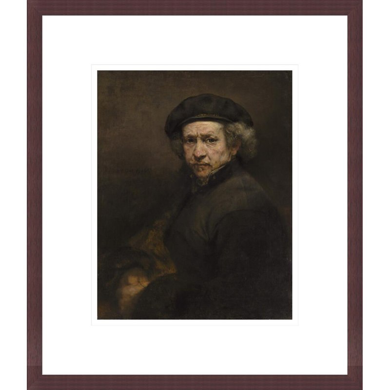 Autoportrait par Rembrandt van Rijn - Estampe numérique encadrée, H 15,97 po x l 13,75 po