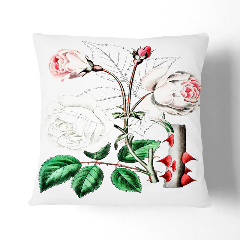 Beach Rose Cushion with Filling, 55cm H x 55cm W x 20cm D