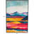 Cole And Grey Canvas Mountains And Lake View Abstract Living Room Framed Wall Art With Black Frame