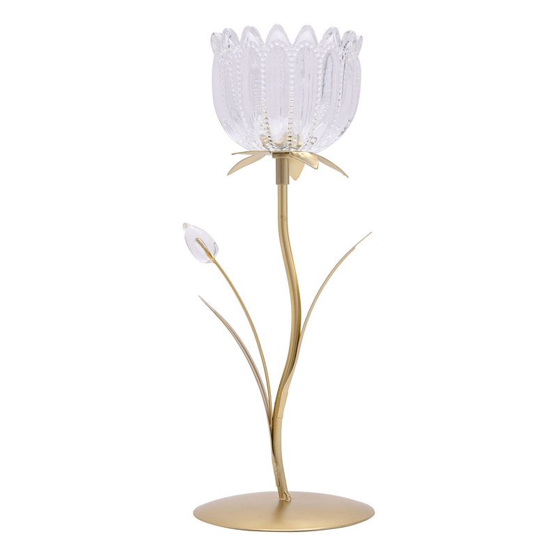 27.5Cm Glass Metal Tabletop Votive Holder