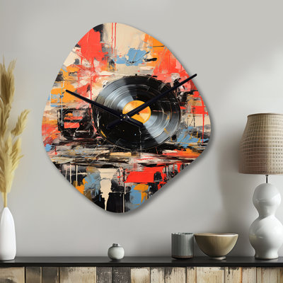 Disque vinyle Fusion II - Disque vinyle, horloge murale asymétrique