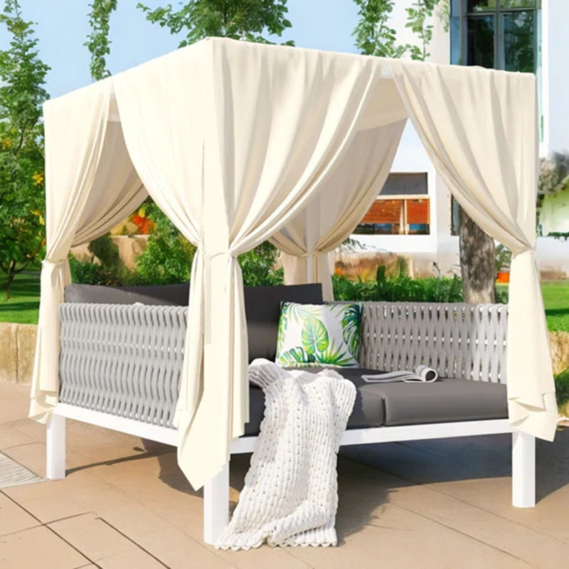 Kyelar 57.5'' Wide Patio Daybed with Cushions, Gray