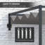 Brilea 3 x 4m Lean To Pergola with Retractable Roof for Patio Dark Grey