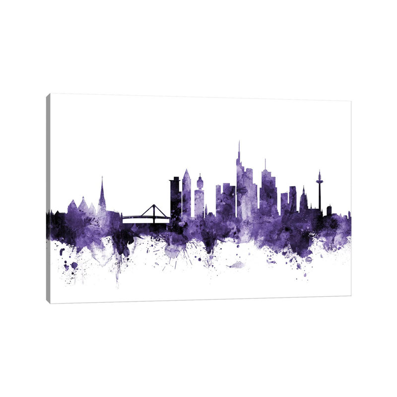 Frankfurt, Germany Skyline by Michael Tompsett - 1 Piece Wrapped Canvas Painting, 66.04cm H x 101.6cm W x 1.91cm D