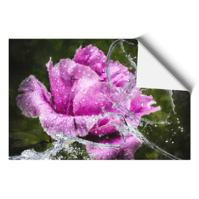 Purple Peony Flower Painting - Frameless Print