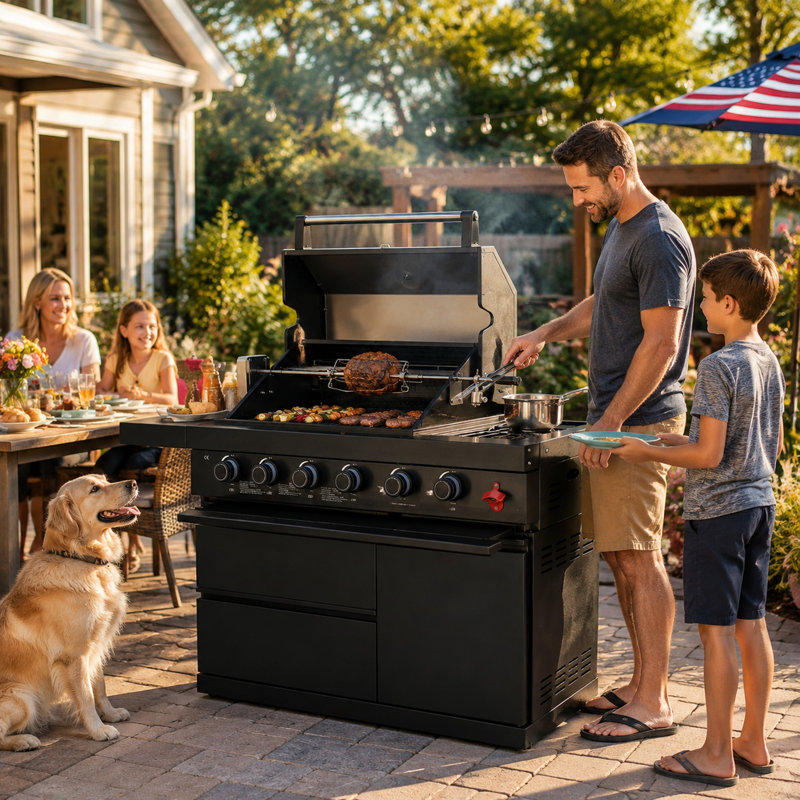 Barbecue pour îlot de cuisine de 46 pouces et 6 brûleurs 75300 BTU