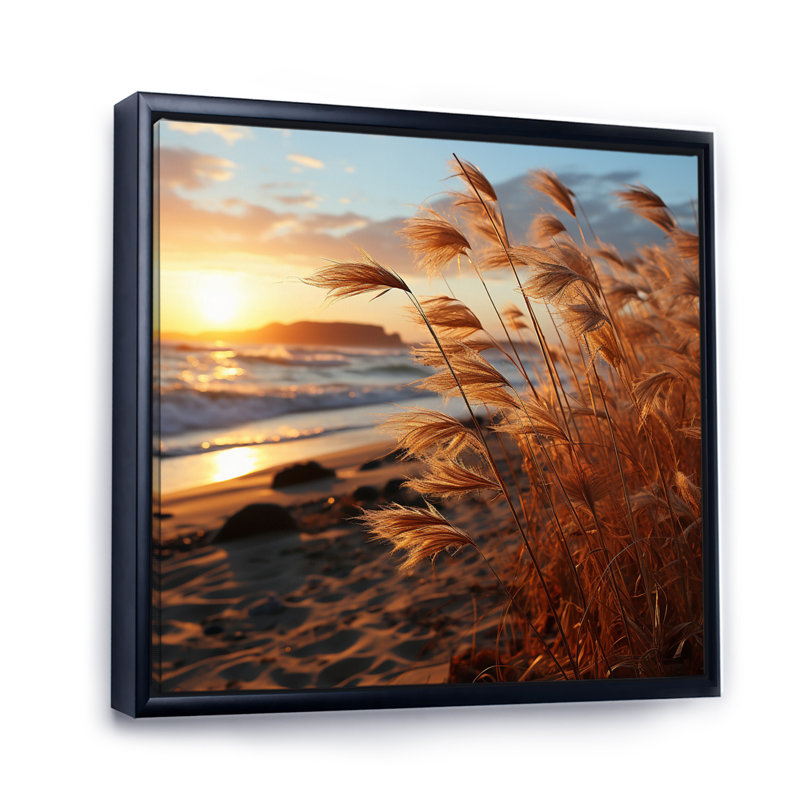 «Beach Breeze at Sunrise III», reproduction sur toile, H 24 po x l 24 po x P 1 po, Cadre flottant noir