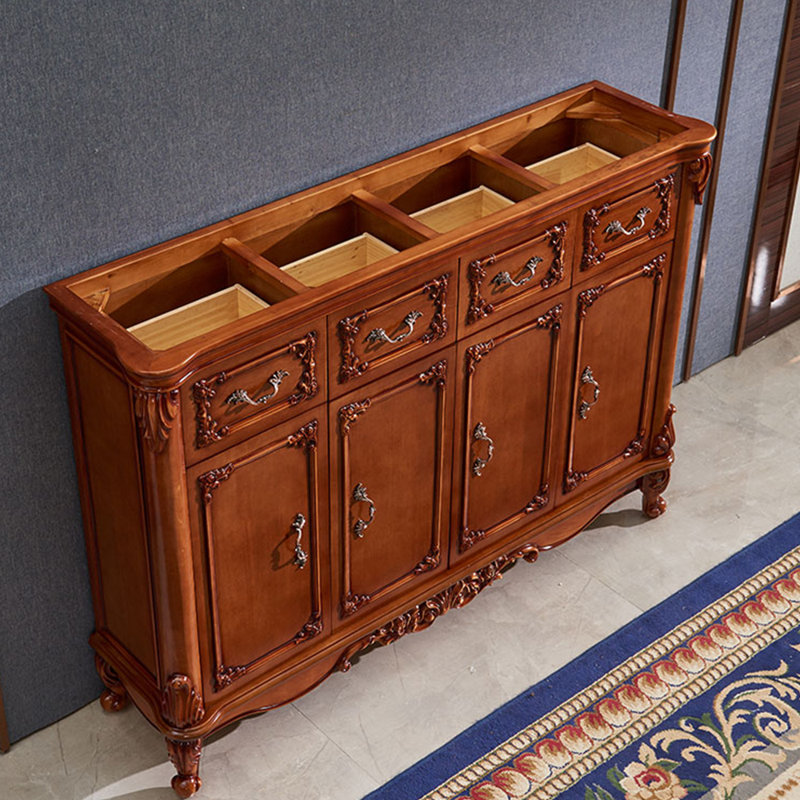 Armoire à chaussures 9 pièces en bois massif de style européen
