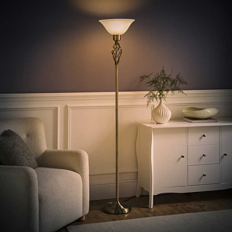 Axelrod 176cm Torchiere Floor Lamp, Antique Brass