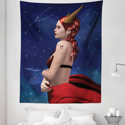 Taurus Girl with Horns Wall Hanging