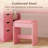 Vanity Desk with Mirror and Lights, Built-in Power Outlets, Storage Drawers & Open Shelves, LED Mirror with 3 Color Modes, Includes Cushioned Stool-597572243
