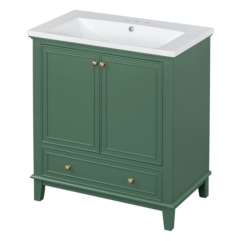Meuble-lavabo de salle de bain avec lavabo, armoire de salle de bain moderne avec tablette, portes et tiroir